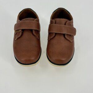Jumping Beans Toddler Shoes Brown Faux Leather With Velcro Strap & NonSlip Sole